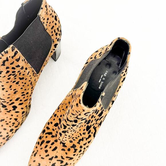 Rag & Bone Leopard Print Suede Leather Block Heel Booties Size 35 Italy - Picture 2 of 5